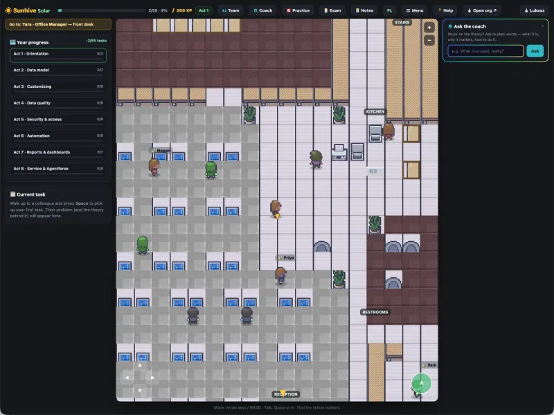 Map of the Sunhive Solar office in the game